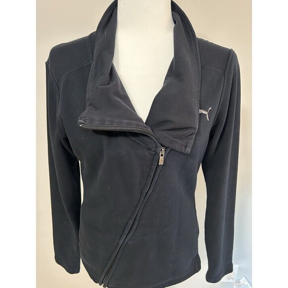 PUMA Black Long Sleeve Jacket Asymmetrical Zip with Pockets  Women’s Small - Picture 4 of 7